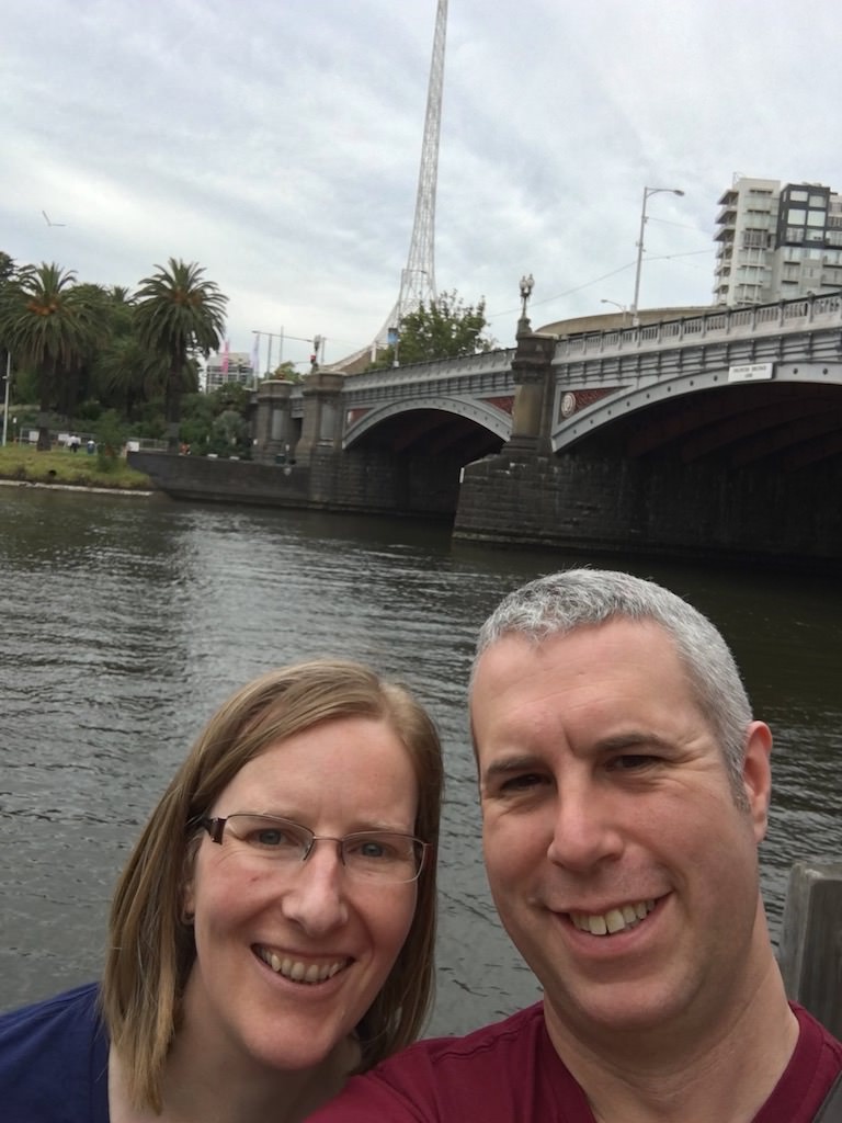 Posing under the Miss Fisher bridge